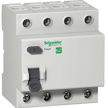 Дифференциальный выключатель Schneider Electric (УЗО) EASY 9 4P 40A 30мА АС 4,5 кА - Электрика, НВА - Модульное оборудование - Дифференциальные автоматы - . Магазин оборудования для автономного и резервного электропитания Ekosolar.ru в Можайске