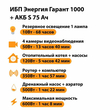 ИБП Энергия Гарант 1000 + Аккумулятор S 75 Ач - 12В (600Вт - 68мин) - ИБП и АКБ - ИБП для котлов - . Магазин оборудования для автономного и резервного электропитания Ekosolar.ru в Можайске