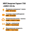 ИБП Энергия Гарант 750 + Аккумулятор S 55 Ач - 12В (450Вт - 67мин) - ИБП и АКБ - ИБП для котлов - . Магазин оборудования для автономного и резервного электропитания Ekosolar.ru в Можайске