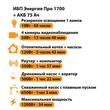 ИБП для котла Энергия Про 1700 + Аккумулятор 75 Ач 12 В (1200Вт - 34мин) - ИБП и АКБ - ИБП для котлов - . Магазин оборудования для автономного и резервного электропитания Ekosolar.ru в Можайске