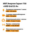 ИБП для котла Энергия Гарант 750 + Аккумулятор Grid 55 Ah 12 v (450Вт - 67мин) - ИБП и АКБ - ИБП для котлов - . Магазин оборудования для автономного и резервного электропитания Ekosolar.ru в Можайске